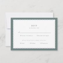 Classic Scalloped Edge Wedding Response Kaart
