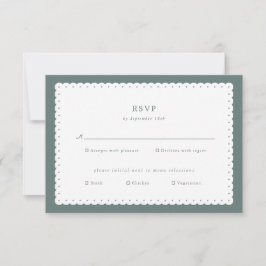 Classic Scalloped Edge Wedding Response Kaart