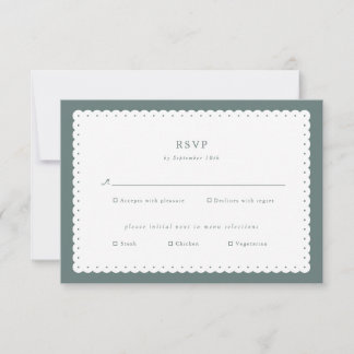 Classic Scalloped Edge Wedding Response Kaart