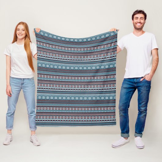 Classic Scandinavian Christmas Sweater Pattern Fleece Deken (In situ)