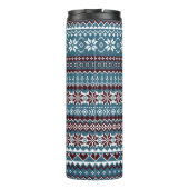 Classic Scandinavian Christmas Sweater Pattern Thermosbeker (Achterkant)