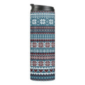 Classic Scandinavian Christmas Sweater Pattern Thermosbeker (Geroteerd rechts)
