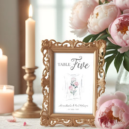 Classic Schattige Bloemen Pioenen Bunch in Grijs & Kaart