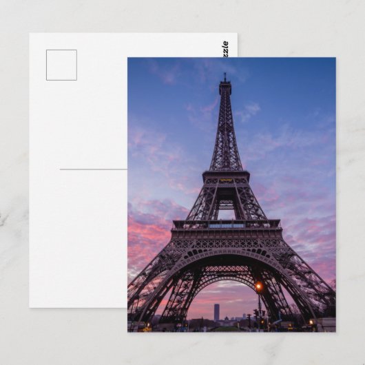 Classic Schattige Eiffeltoren Parijs Frankrijk Fot Briefkaart (Voorkant / Achterkant)