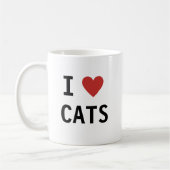 Classic Schattige I Heart Cats Bericht Koffiemok (Links)