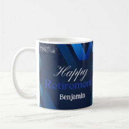 Classic Schattige Modern Blue&White Happy Retireme Koffiemok