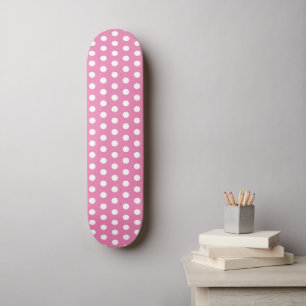 Classic Schattige Polka Dot Roze en Wit Persoonlijk Skateboard