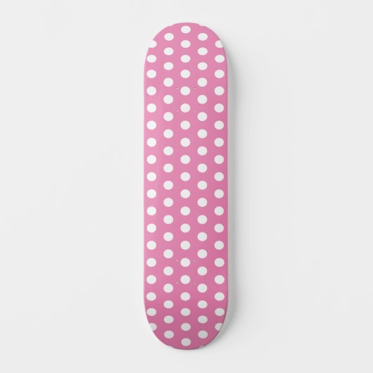 Classic Schattige Polka Dot Roze en Wit Persoonlijk Skateboard (Voorkant)