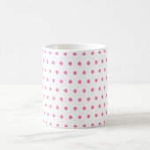 Classic Schattige Roze Polka Dots op Wit Koffiemok (Center)