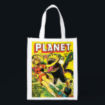 CLASSIC SCIENCE FICTION RETRO PLANET COMICS BOODSCHAPPENTAS<br><div class="desc">A funky Reused Grocery Bag,  with the cover of the Retro science fiction magazine Planet Comics,  No. 42,  mei 1946. De cover kunst is van Joe Doolin. Beschikbaar in andere stijlen. Bezoek onze winkel voor meer Sci Fi cadeaus en andere artikelen.</div>