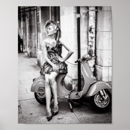 Classic Scooter Poster Girl Frankrijk