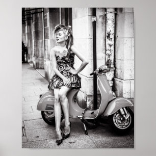 Classic Scooter Poster Girl Frankrijk