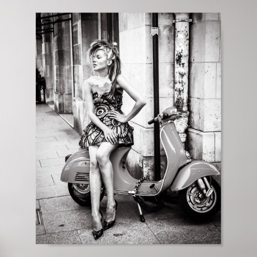 Classic Scooter Poster Girl Frankrijk (Voorkant)