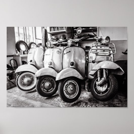 Classic Scooter Poster | Paris France (Voorkant)