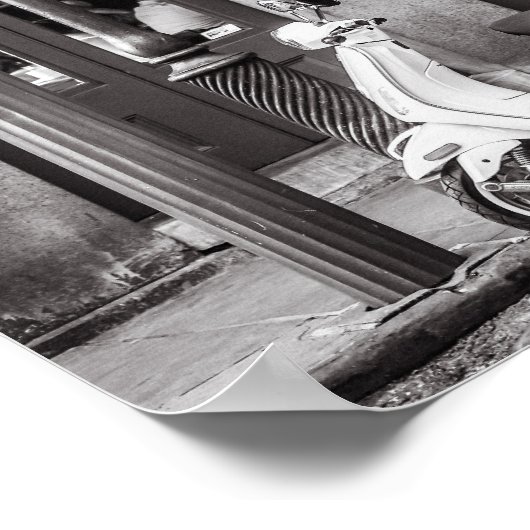 Classic Scooter Poster Paris Frankrijk (Hoek)