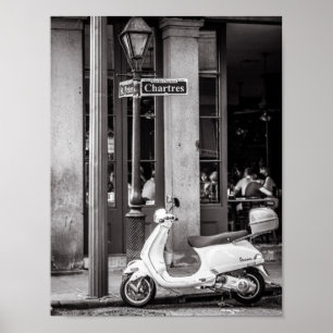 Classic Scooter Poster Paris Frankrijk