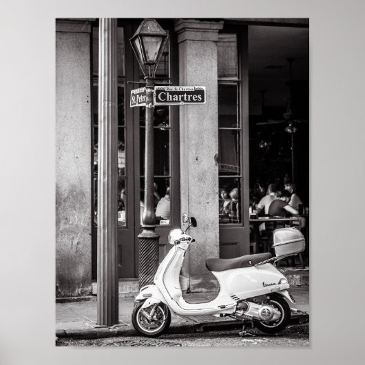 Classic Scooter Poster Paris Frankrijk (Voorkant)