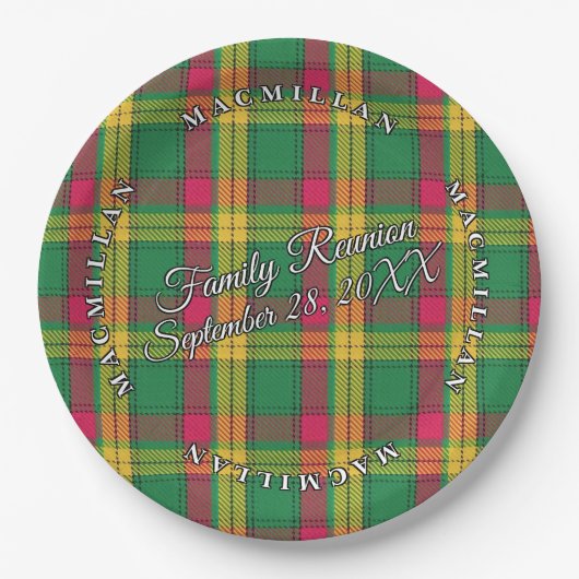 Classic Scots Clan MacMillan Tartan Event Papieren Bordje (Voorkant)