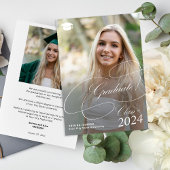 Classic script 2 foto's klasse van 2024 afstuderen aankondiging