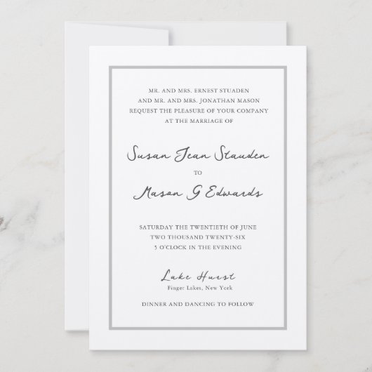 Classic Script Aangepaste offerte Uitnodiging voor (Voorkant)