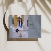 Classic Script Afstuderen blauw en zilver Folie Uitnodiging