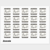 Classic Script Bedankt Geometrisch Grieks Sleutel  Vierkante Sticker (Vel)
