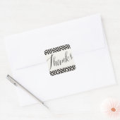 Classic Script Bedankt Geometrisch Grieks Sleutel  Vierkante Sticker (Envelop)