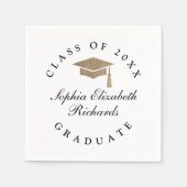 Classic Script Black en White Afstuderen Servet (Voorkant)