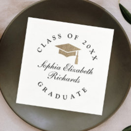 Classic Script Black en White Afstuderen Servet