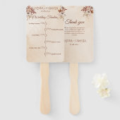 Classic Script BOHO Trouwprogramma en tijdlijn Handwaaier (Voorkant en achterkant)