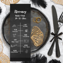 Classic Script bruiloft programma platte Kaart