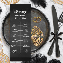 Classic Script bruiloft programma platte Kaart