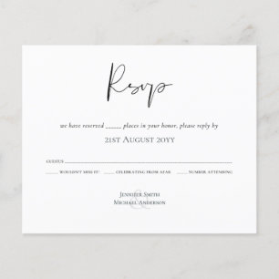 Classic Script Buddget Wedding RSVP
