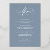 Classic Script Calligraphy Real Folie Wedding Menu (Voorkant)