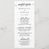 Classic Script Calligraphy Wedding Menu Kaart (Voorkant)