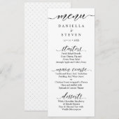 Classic Script Calligraphy Wedding Menu Kaart (Voorkant / Achterkant)