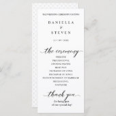 Classic Script Calligraphy Wedding Program Kaart (Voorkant / Achterkant)