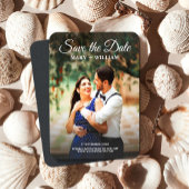 Classic Script Custom Photo Wedding Sla de datum o Magneet