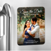 Classic Script Custom Photo Wedding Sla de datum o Magneet