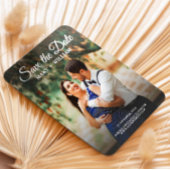 Classic Script Custom Photo Wedding Sla de datum o Magneet