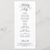 Classic Script Elegant Wedding Ceremony Program Programmakaart (Achterkant)