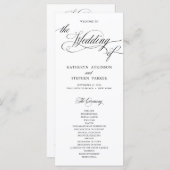 Classic Script Elegant Wedding Ceremony Program Programmakaart (Voorkant / Achterkant)