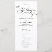 Classic Script Elegant Wedding Ceremony Program Programmakaart (Voorkant)