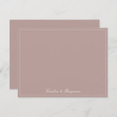 Classic Script Elegant Wedding Custom Name Mauve Bedankkaart (Voorkant / Achterkant)