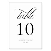 Classic Script Elegant Wedding Table Number 10 Kaart (Voorkant)