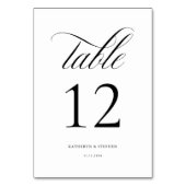 Classic Script Elegant Wedding Table Number 12 Kaart (Achterkant)