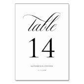 Classic Script Elegant Wedding Table Number 14 Kaart (Achterkant)