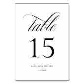 Classic Script Elegant Wedding Table Number 15 Kaart (Achterkant)
