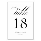 Classic Script Elegant Wedding Table Number 18 Kaart (Voorkant)