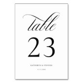 Classic Script Elegant Wedding Table Number 23 Kaart (Achterkant)